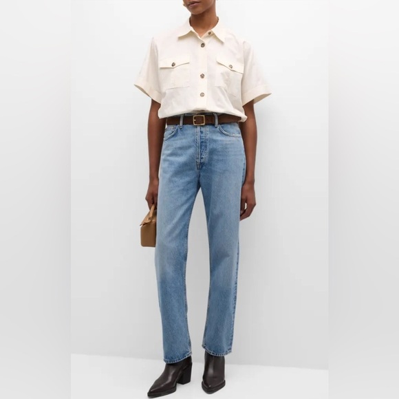 AGOLDE 90s Pinch Waist High-Rise Straight Jeans 25” Color Infinite - Picture 10 of 12